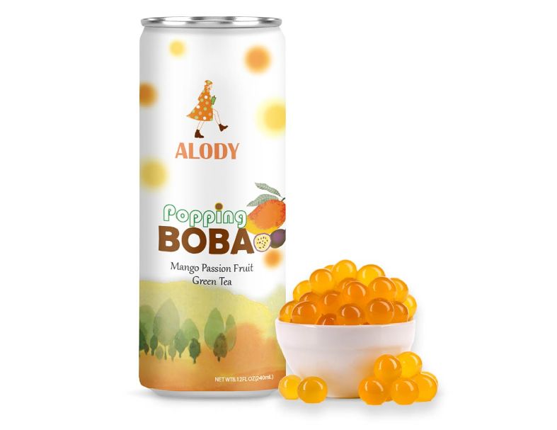 Mango Passion fruit tea w/ Popping Boba/ can 2