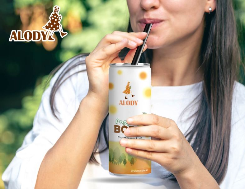 Mango Passion fruit tea w/ Popping Boba/ can 3